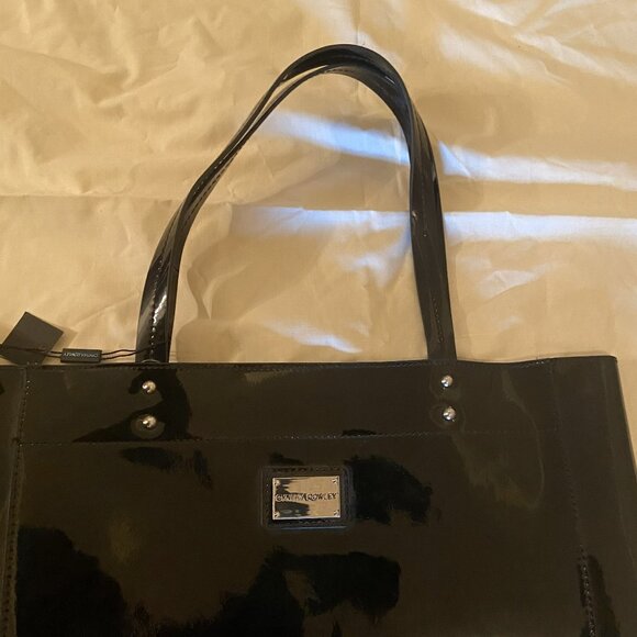 Cynthia Rowley - Black Patent Leather Large Shopper/Tote NWT - Picture 3 of 6